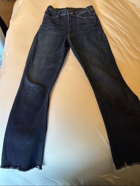 MOTHER Hustler Ankle Fray Dark Indigo Jeans